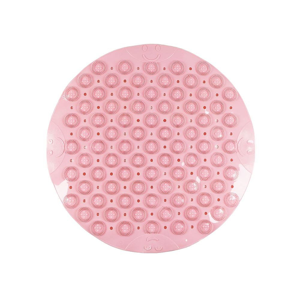 Silicone world PVC Round Anti-skid Bathroom Mats Shower Bathroom Massage Foot Mat Suction Cup With Drain Hole Carpet Floor Mat