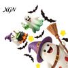 Transparent Window Murals 2Pcs Cute Ghost Halloween Static Stickers, PVC Waterproof Cartoon Pumpkin Bat And Decals Star Glass Decals, Reusable Clings