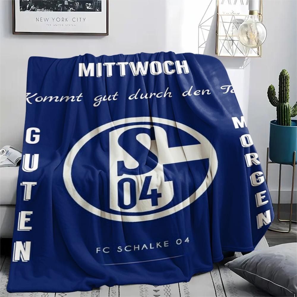 1pc FC Schalke 04 Print Flannel Blanket, High quality Comfortable for All Seasons, Home Decor, Warmth and Comfort, Perfect for Christmas Gifts49