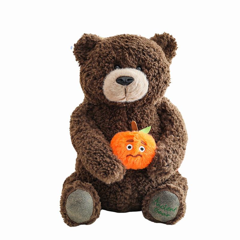 Bear Orange Teddy Bear Brown Bear Toy Pillow Plush Stuffed Gift Cushion