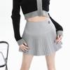 Шерстяная плиссированная юбка женская корейская милая сексуальная высокая талия трапециевидной формы в стиле пэчворк экстремальная мини-юбка осень-зима винтажная школьная