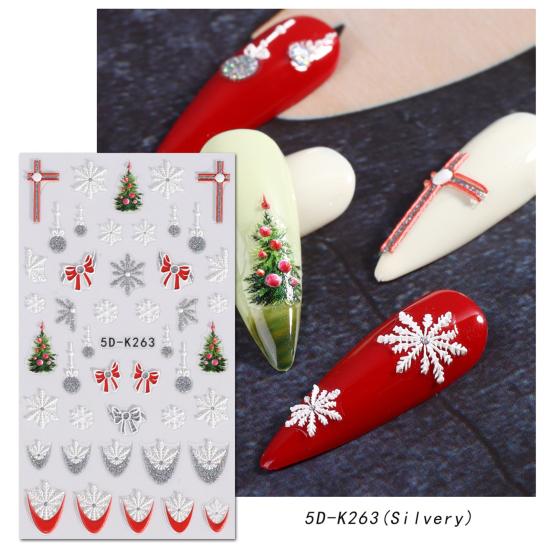 1 Sheet Christmas Pattern Art Snowflake Sticker Fine Workmanship Nail Bow Nail Art Decoration
