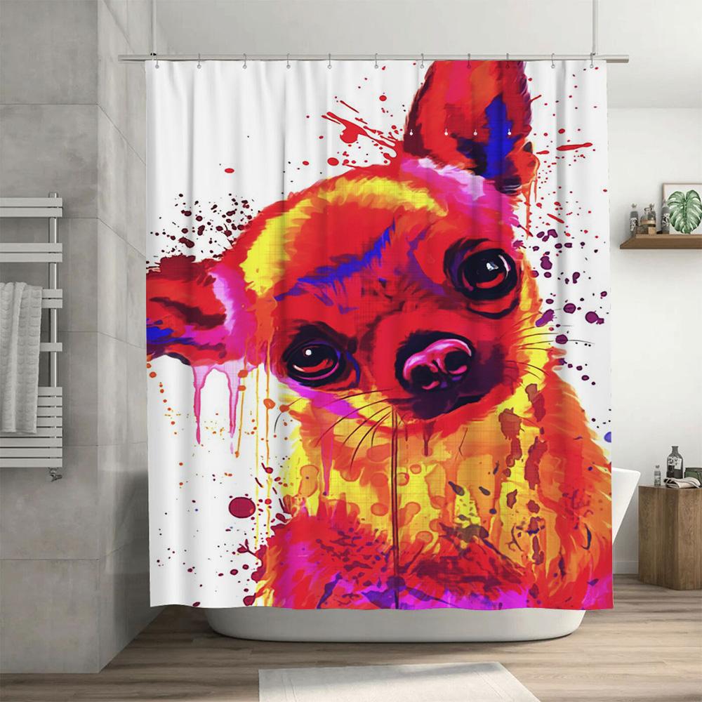 Red Apple Pattern Shower Curtain Pop Art Design Bathroom Decor for Kids Bathrooms Durable Waterproof Shower Cover with Hook Ring