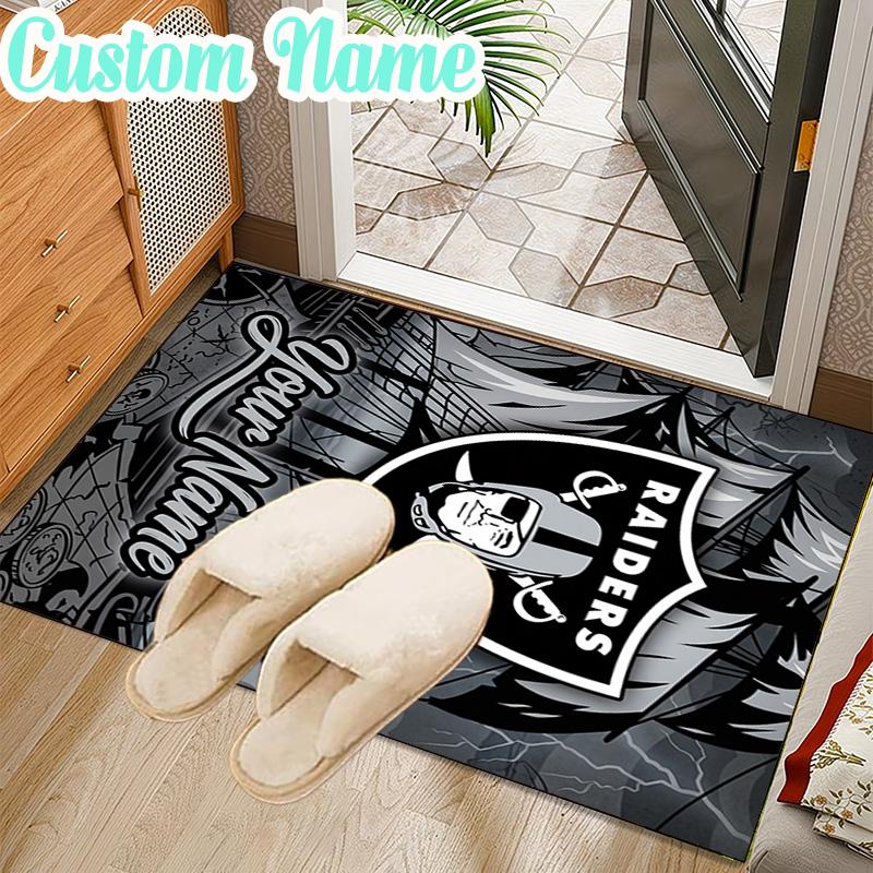 Custom Name Las Vegas Raiders Design Rug Office Rug Chair Mat Non Slip Carpet Rugs for Bedrooms Dining Room Living Room Home Decor gifts