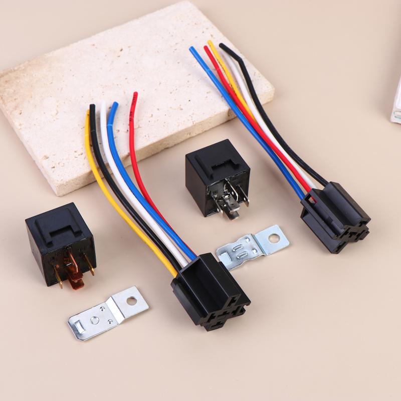 12V 24V 5Pin Automotive Relay 40A With Harness Protective Car Relay Socket for Air Conditioner System