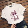 New Women's Anime Cute Cat Printed T-Shirt Women's Fashion Loose Cat Harajuku Shirt Tops