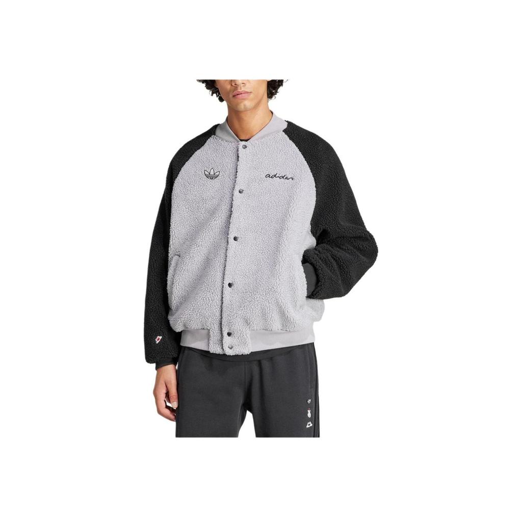 Adidas Мужская университетская куртка Originals X с рисунком перчаток Микки Мауса и нашивками на рукавах, серая IY2265