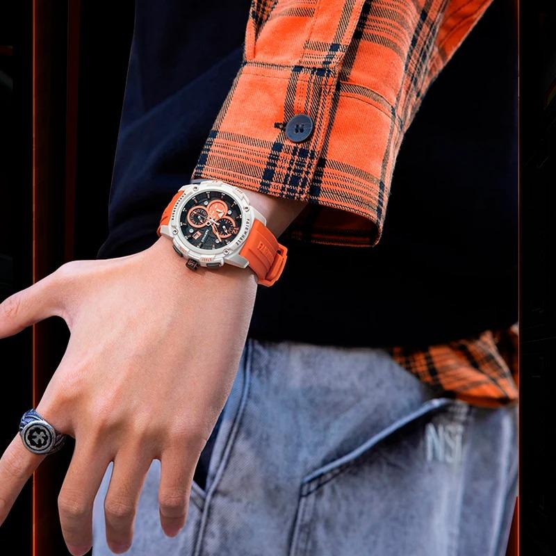 Mark Fairwhale Men's Quartz Watch Premium Design Tech-Inspired Luminous Sports Timepiece Water-Resistant Men's Wriswatch Clock
