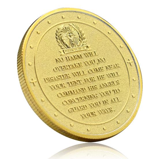 1/3/5Pcs Archangel Michael Challenge Coin Double-sided Carved Metal Medal Commemorative Medallion Round Collection Coin Home Office Desk Decoration