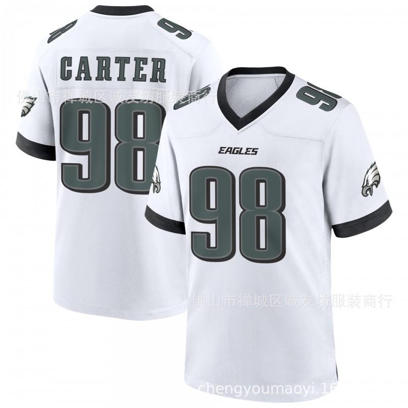 Mens Retro Football Jersey Jalen Carter 98 Eagles Green Vintage Sports Shirt