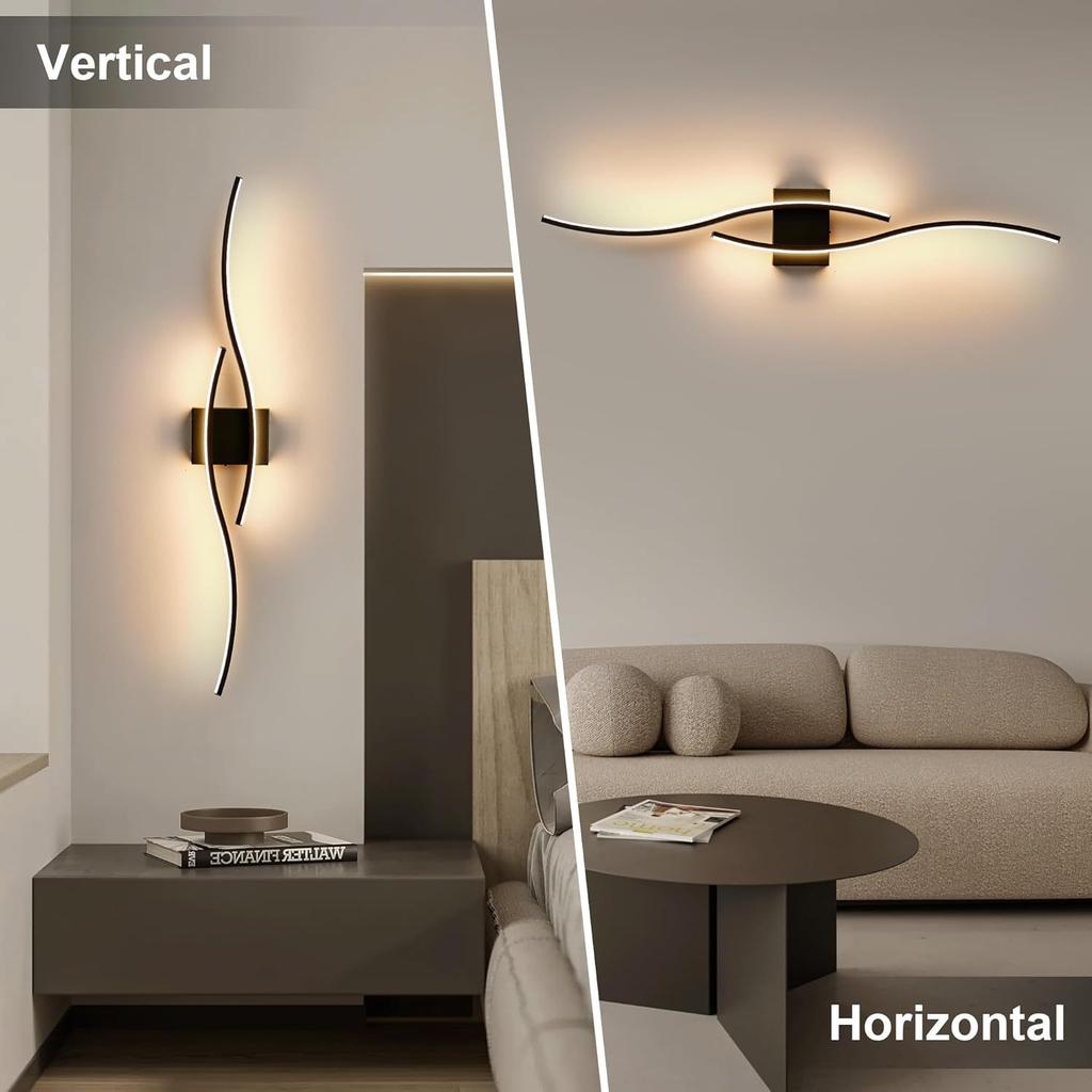 Светодиодный беспроводной настенный светильник Теплый свет Для дивана Гостиной ТВ Фон Настенный светильник Роскошный декор Длинная линия Освещение для спальни Прикроватное