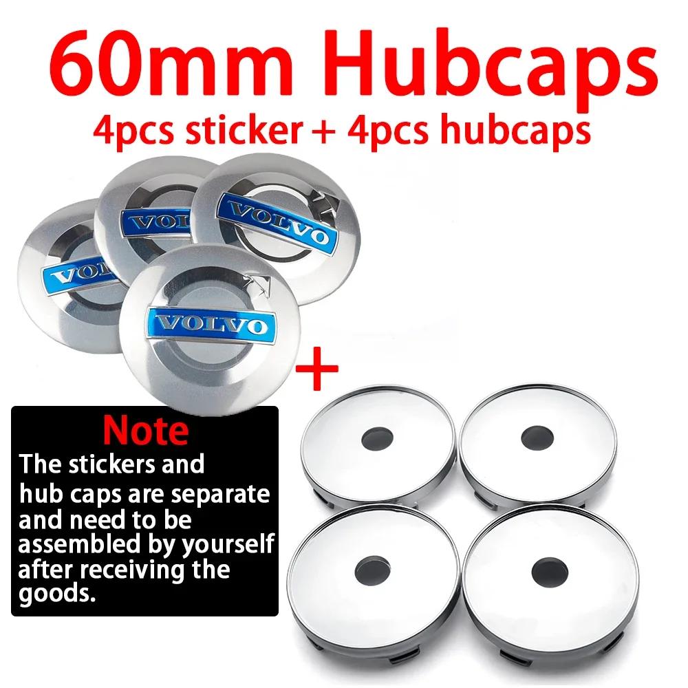 4pcs 56/60/64mm Car Wheel hub Center Cap Badge Covers Sticker For Volvo Rdesign V60 V40 XC90 S60 C30 XC60 V50 V70 S90 Olestar