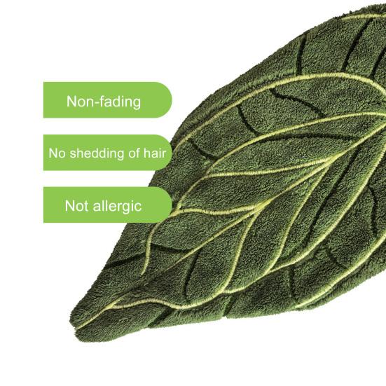 Полотенце для рук в форме листа Впитывающее полотенце для рук с петлей для подвешивания Декоративное полотенце-зеленый лист для вытирания рук Использование на кухне и в ванной