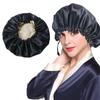Care Adjustable Springy Double Layer Night Hair Cap Shower Cap Sleep Bonnet Reversible Satin Bonnet