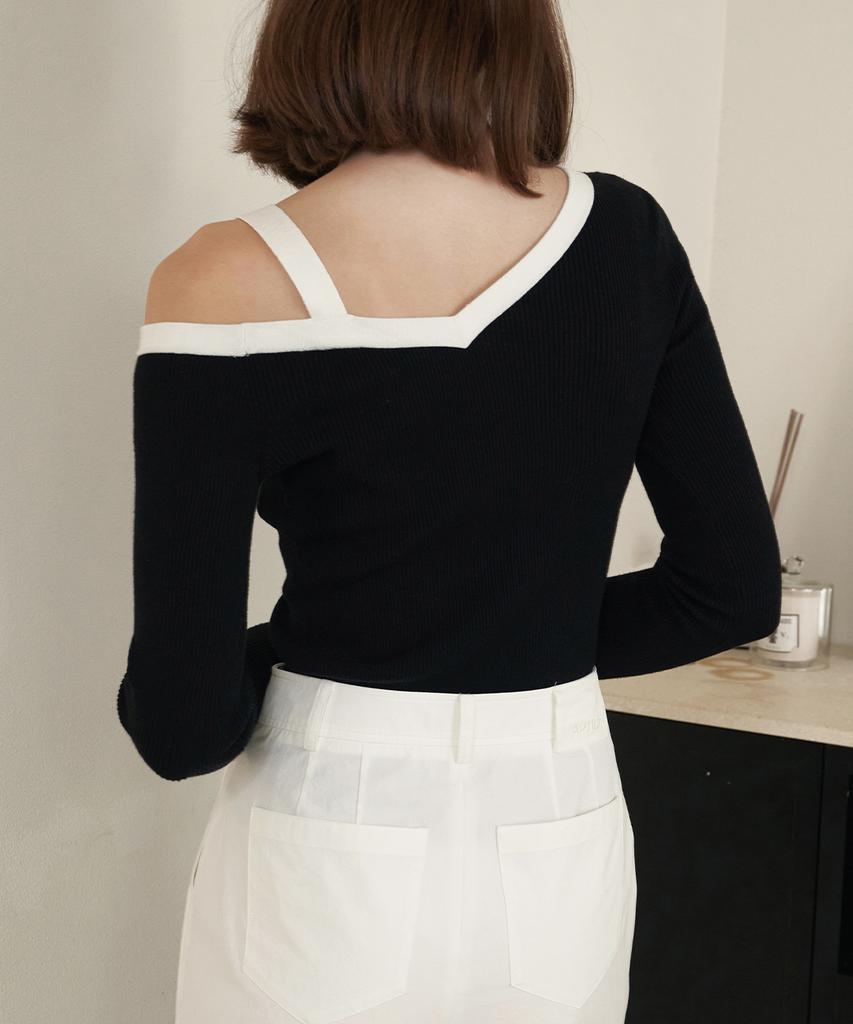ARTID Off-Shoulder Strap Point Knit_3Colors