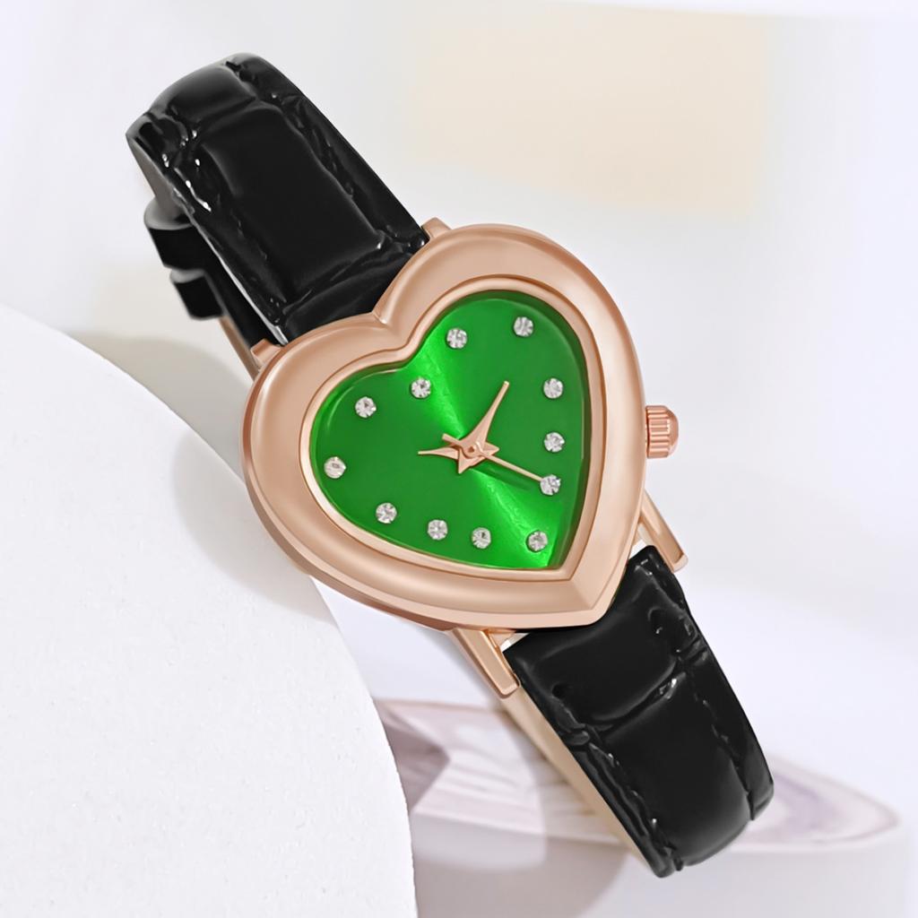 Luxury Watch Women Quartz Leather Watches Heart Shaped Ladies Wristwatch Rhinestone Dress Clock Gift Reloj Mujer Montre Femme