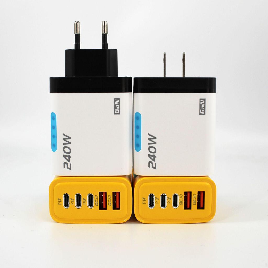 240W Multi-Port Charger: 3 PD + 2 USB Ports, Fast Charging for Apple & Huawei Phones