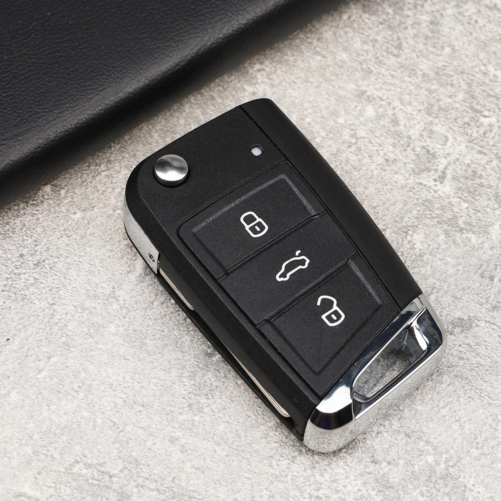 Leo Smart Flip Remote Key For VW Volkswagen Seat Golf 7 MK7 Touran Polo Tiguan  Keyless go/NO Keyless go 433MHz MQB48-CHIP