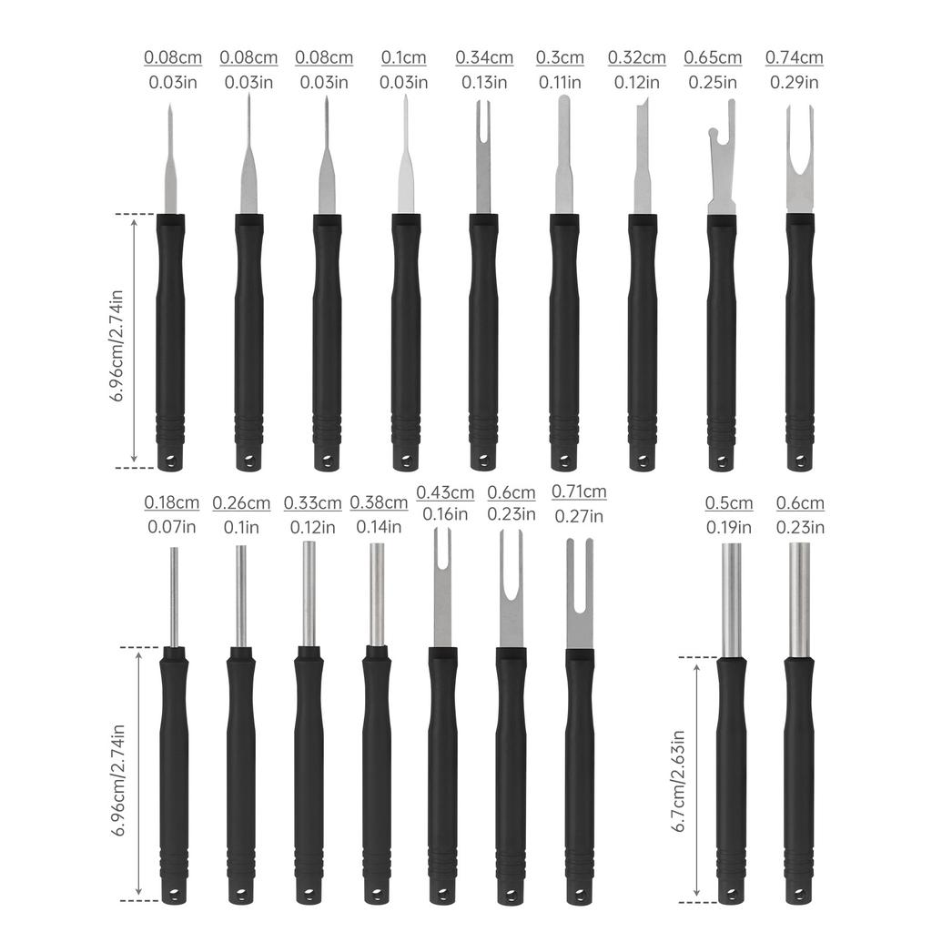 Набор из 18 шт. инструментов для удаления пинов из нержавеющей стали, съемник клемм автомобильных разъемов, электрические пины, чехол на молнии, профессиональный