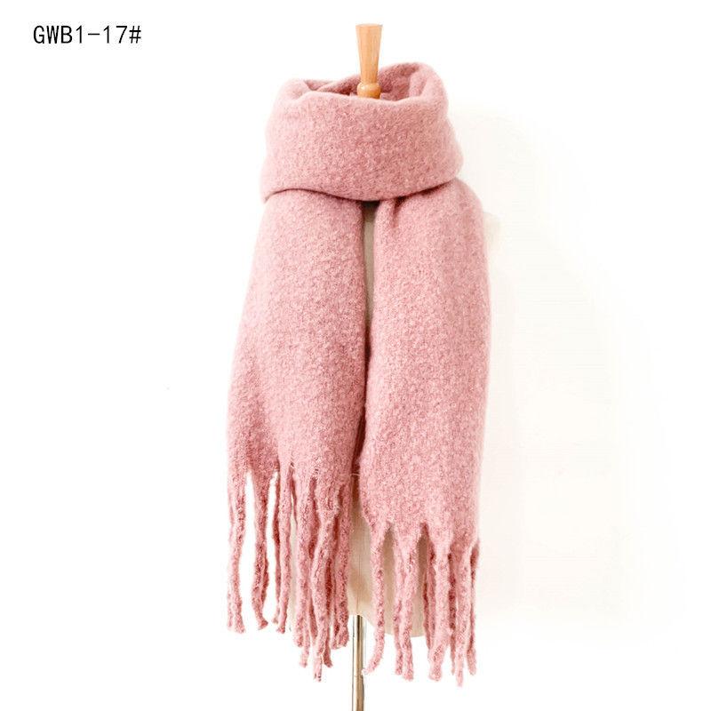Thickened Men's Solid Color Thick Tassel Warm Circle Sand Scarf Women's Shawl Keep