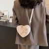 Vintage Y2K Small Chain Rivet Shoulder Bag Heart Shaped Purse Handbag Red PU Leather Gothic Tote Bag Fashion Women Crossbody Bag ARI