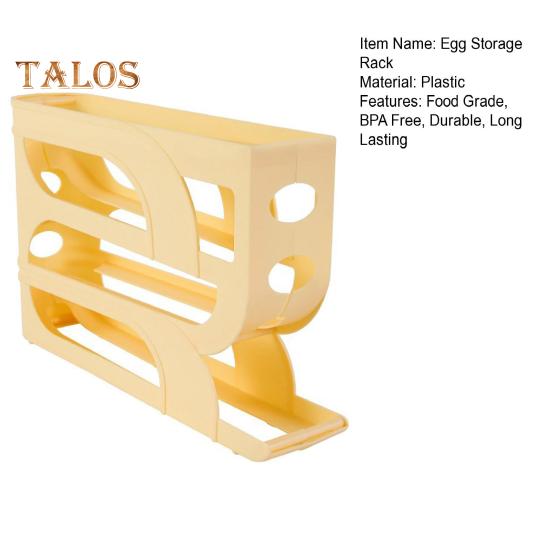 Прозрачная полка для хранения яиц с защитными ограждениями, большая вместимость, 4-х уровневый автоматический вращающийся дозатор яиц, кухонный органайзер