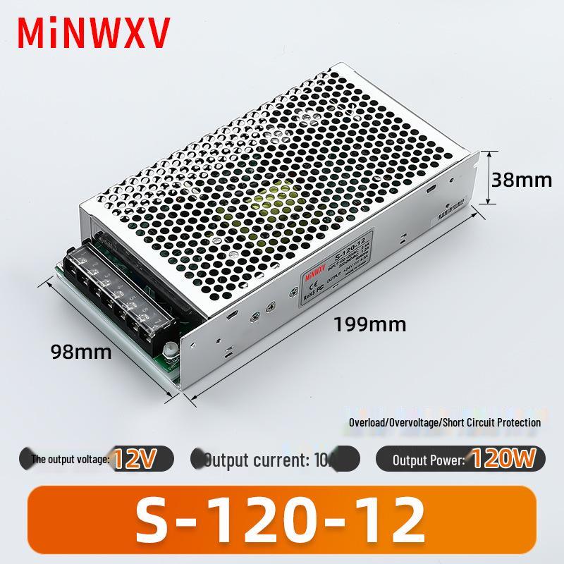 S Switch 220V AC to 12V/24V DC Transformer for Industrial Lighting Monitors.