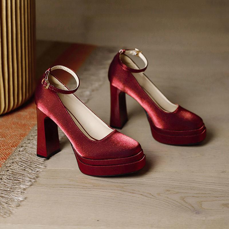 Водонепроницаемые туфли на высоком каблуке женские на платформе увеличивающие рост артефакт дизайн Мэри Джейн сестра группа свадебные туфли туфли для подружки невесты туфли для невесты