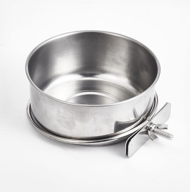 Stainless Steel Parrot Feeding Cup - Anti-Chew Bird Food Bowl and Starling Feeder