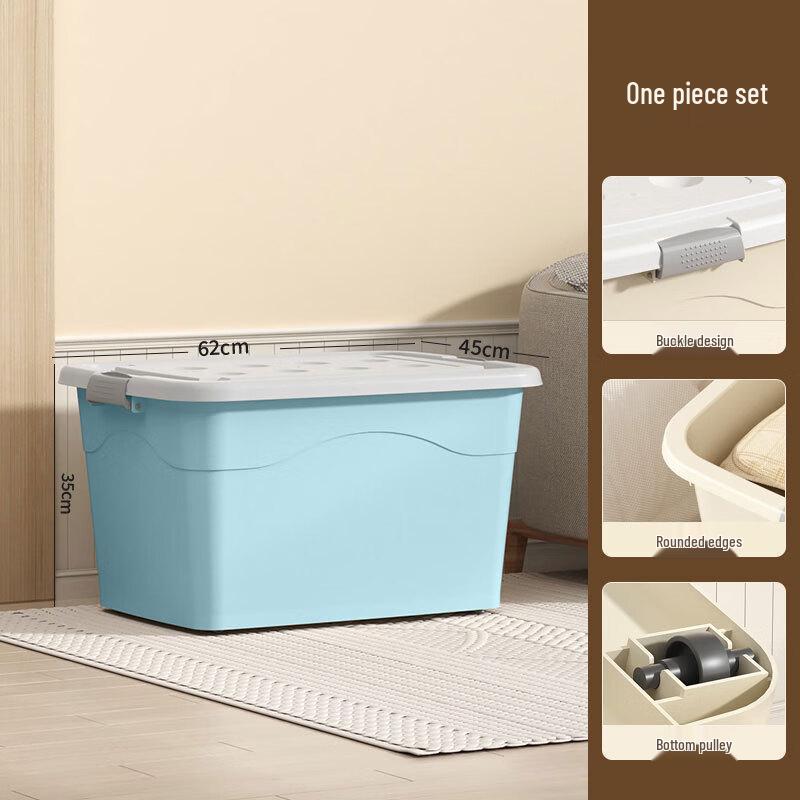 miflame Large Rolling Plastic Storage Box