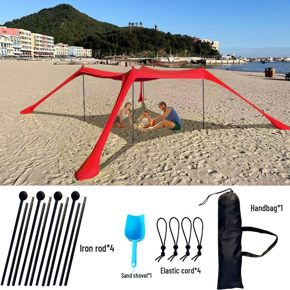 Приморский Портативный Кемпинговый Навес Тент Солнцезащитный для Отдыха на Открытом Воздухе, Пляжа и Рыбалки