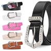 Elegant Rhinestone Inlaid Pin Buckle Belt Windbreaker Down Jacket Simple Decorative Belt Women