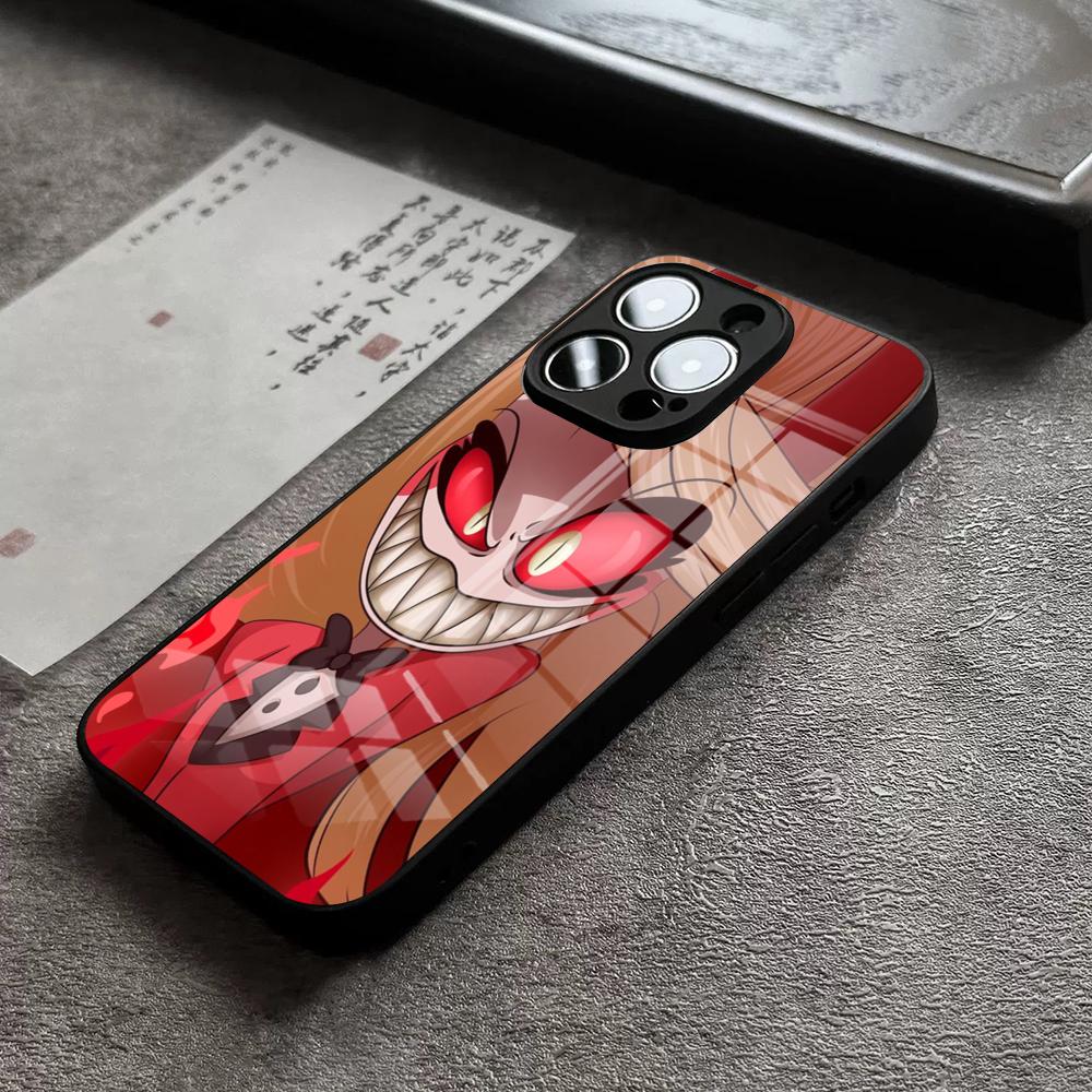 Чехол для телефона Hazbin Hotels Аластор Для iPhone 16 Pro Max 14 17 Air 12 15 11 13 Mini X XR XS Max SE Стеклянная крышка