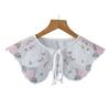 Women Embroidery Floral Lapel Blouse Top Detachable Collar Shawl Female Vintage Shirt False Tie Fake Collar Accessories