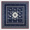 90cm Hand Rolled Horse Design Twill Silk Square Scarf Women Shawl Brand Hijab Scarf Foulard Head Scarves Design Bandana