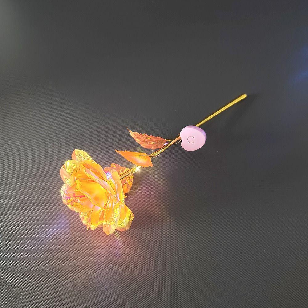 Светодиодный креативный подарок на День святого Валентина, фольгированное розовое золото, роза, которая длится вечно, декор для свадьбы, любовное освещение, розы, креативный подарок