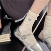 Female Summer Thin Ballet Style Love Embroidery Cylinder Stack Socks