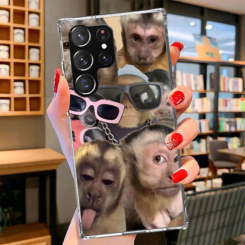Monkey Memes Phone Case For Samsung Galaxy S26 S25 Edge S24 Ultra S23 S22 Plus S21 S20 FE Soft Fundas Shell Galaxy S25 S24 S23 S
