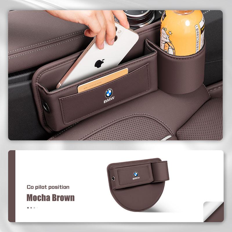 EBGU9 Leather Car Seat Gap Storage Box Cup Holder For BMW X1 X2 X3X5 X4 X6 X7 1 3 5 6 7 Series F40 E60 E90 F10 F15 F20 F30 G20 G30 G38