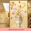 Chinese Style Classical Vase Flower Wall Sticker Rose Lotus Butterfly Decoration Decals Removable Wall Art Home Decor