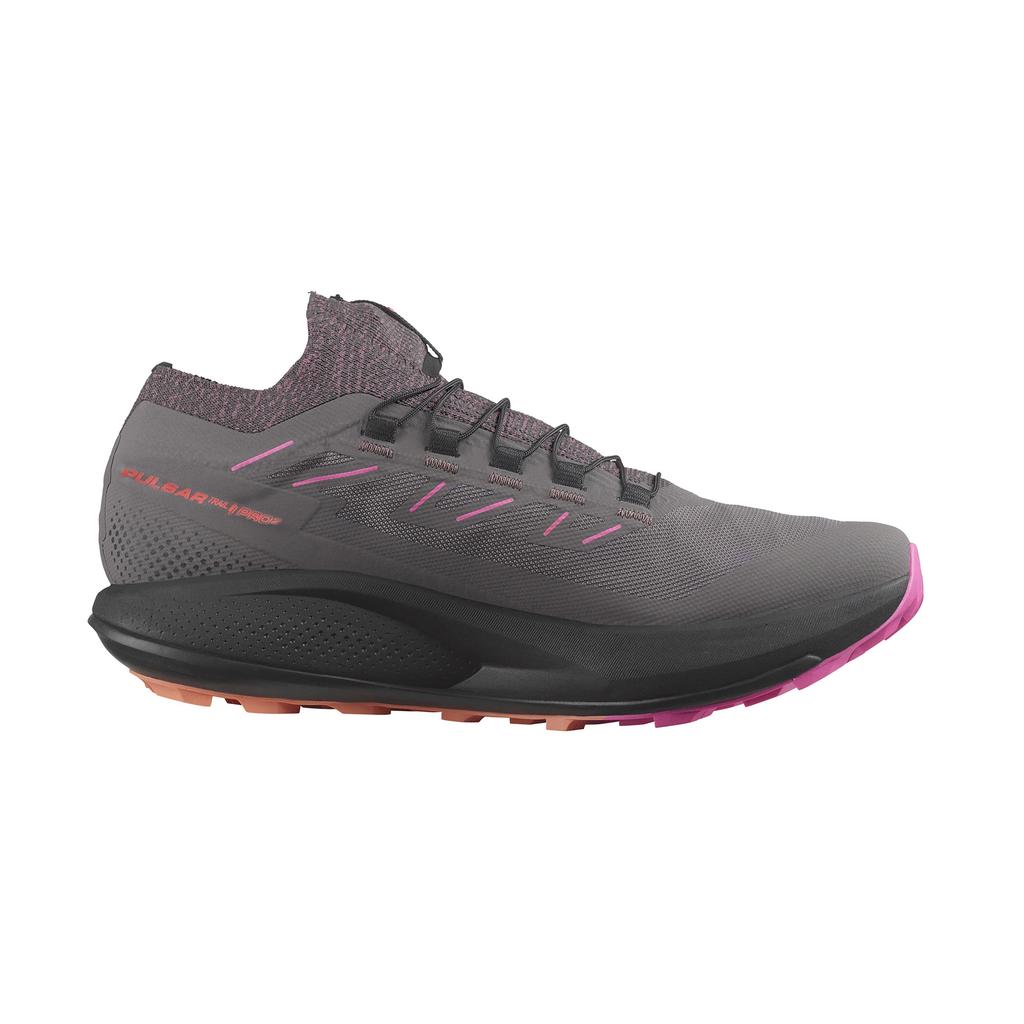 SALOMON Кроссовки женские Pulsar Trail Pro 2 Plum Kitten Pink Glow Серый Черный L47385300