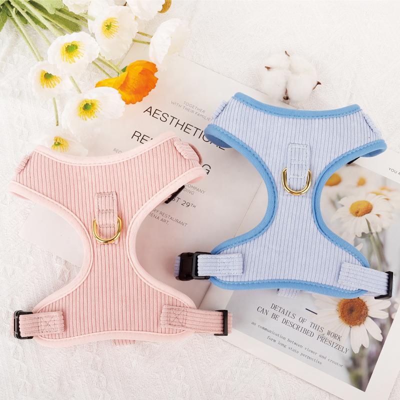 Front Clip Attaching Escape Proof Soft Corduroy Dog Harness for Small Dogs Medium Large Personalized logo Fast Shipping
