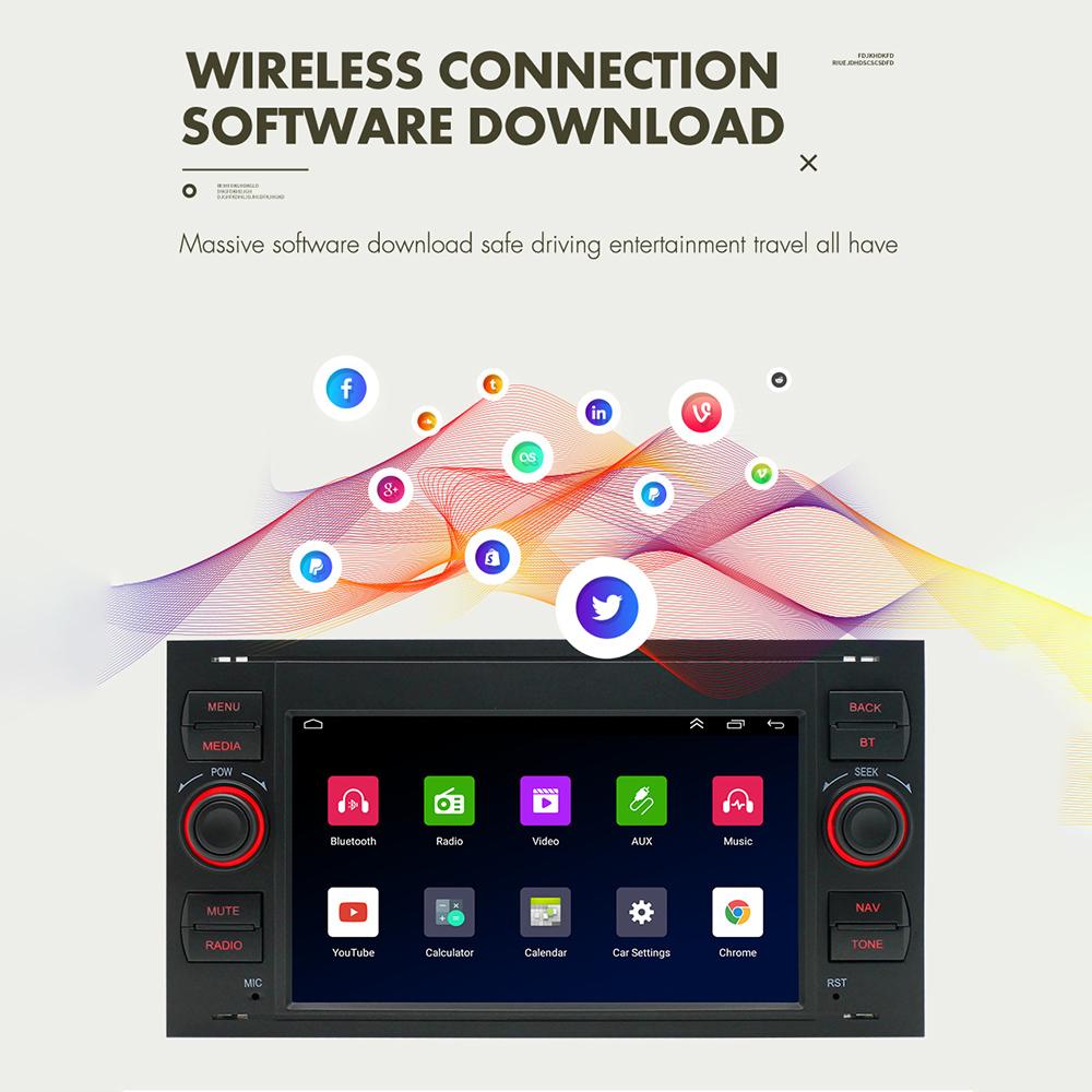 Автомобильное радио с Carplay Android Auto для Ford Transit IPS сенсорный экран GPS навигация интеллектуальные системы AHD MIC FAN