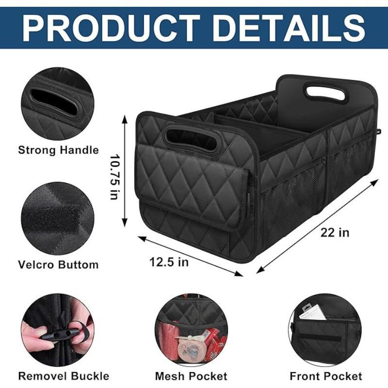 50L Waterproof Car Trunk Organizer Box for Cars, SUVs, and Vans