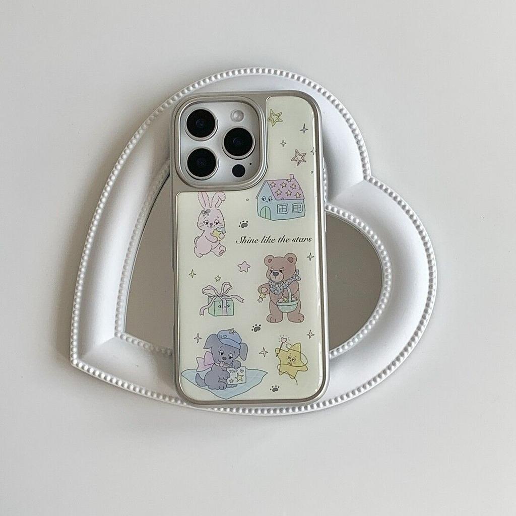 Корейский стиль Ins Звездный чехол для телефона для iPhone 17 16e 16 15 14 13 12 11 Air Pro Max X XR XSMAX 8 Plus Роскошная прозрачная мягкая задняя крышка
