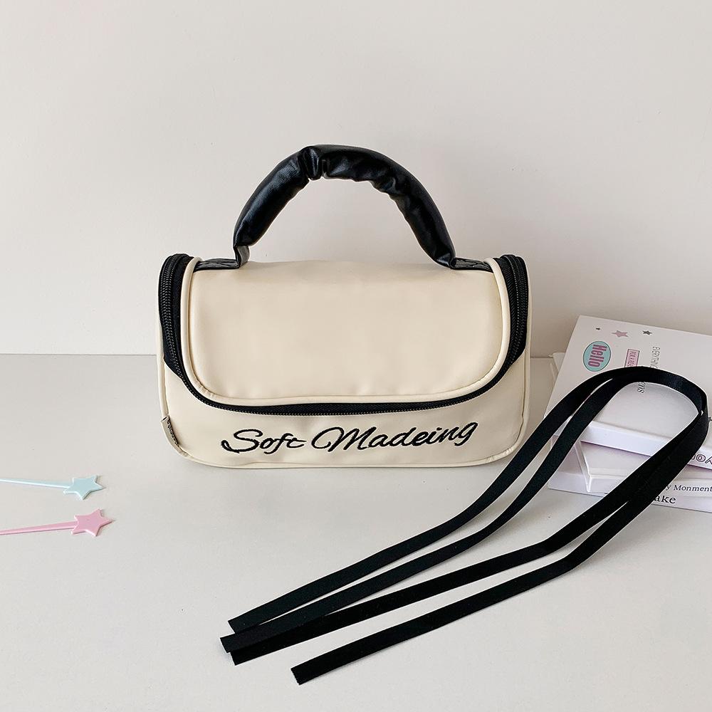PU Leather Bow Stationery Bag Desktop Storage Bow Pencil Pouch Korean Style Pencil Case  School