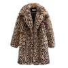 Macau Coco Sister Women's Fur Coat Fox Hair Thickened Long Leopard Print Warm Babes Fried Street Queen Trench Coat