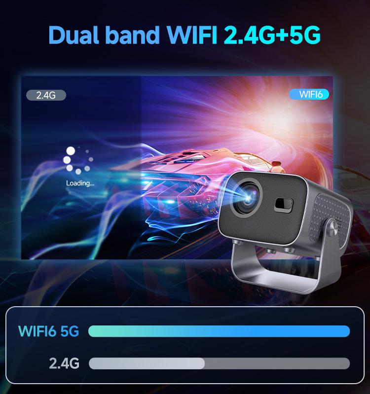 Portable HD Mini Smart Projector with Wireless Screen Mirroring for Home and Office Entertainment