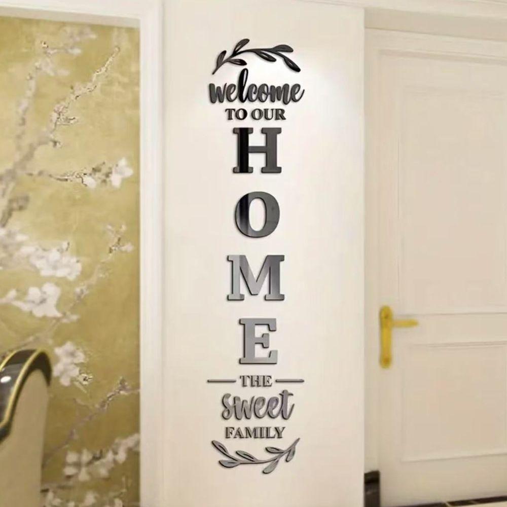 Multicolor Wall Decals Mirror Surface Entrance Decorative Decal Creative Wall Art Study