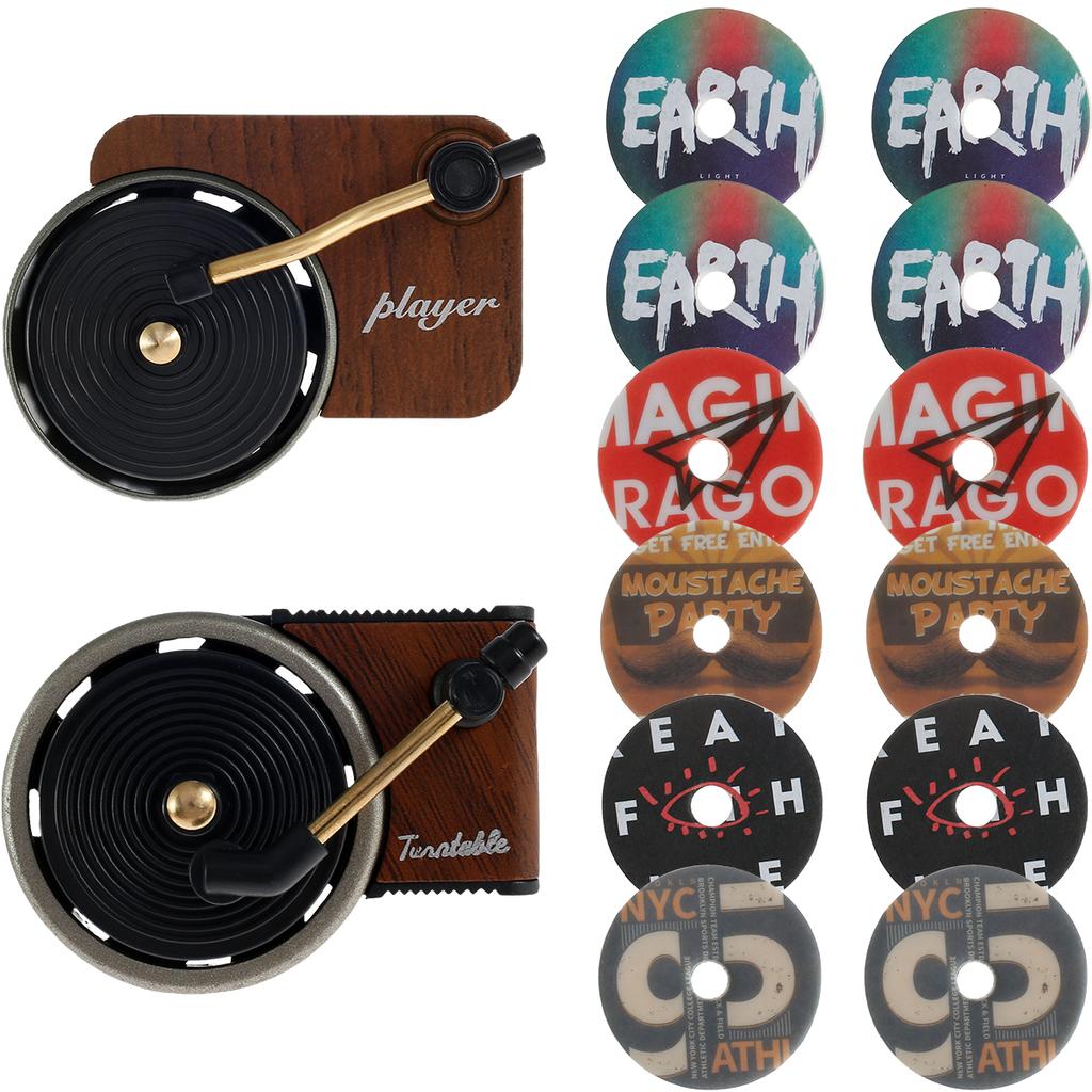 2 шт. Автомобильный освежитель воздуха Проигрыватель Ретро Автомобильный диффузор воздуха Форма проигрывателя 12 шт. Автомобильные ароматерапевтические таблетки для дома, офиса